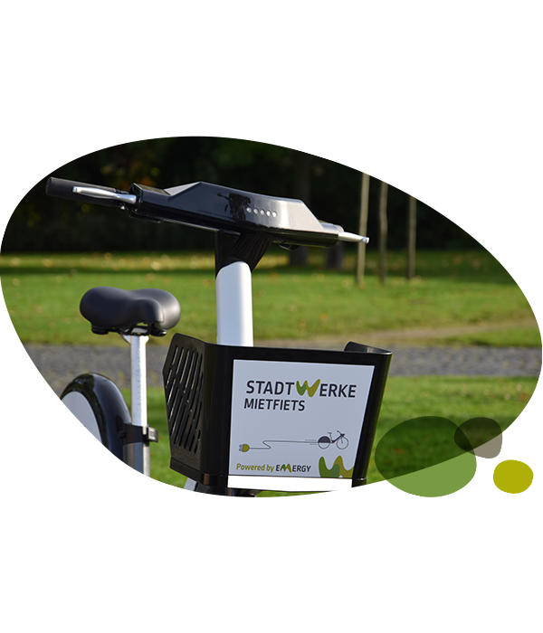 Mietfiets Teilansicht Pedelec Mietfiets von vorne