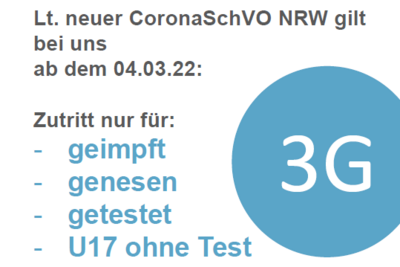 Aushänge Corona 3G-Regeln.