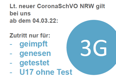 Aushang der 3G Coronaregeln