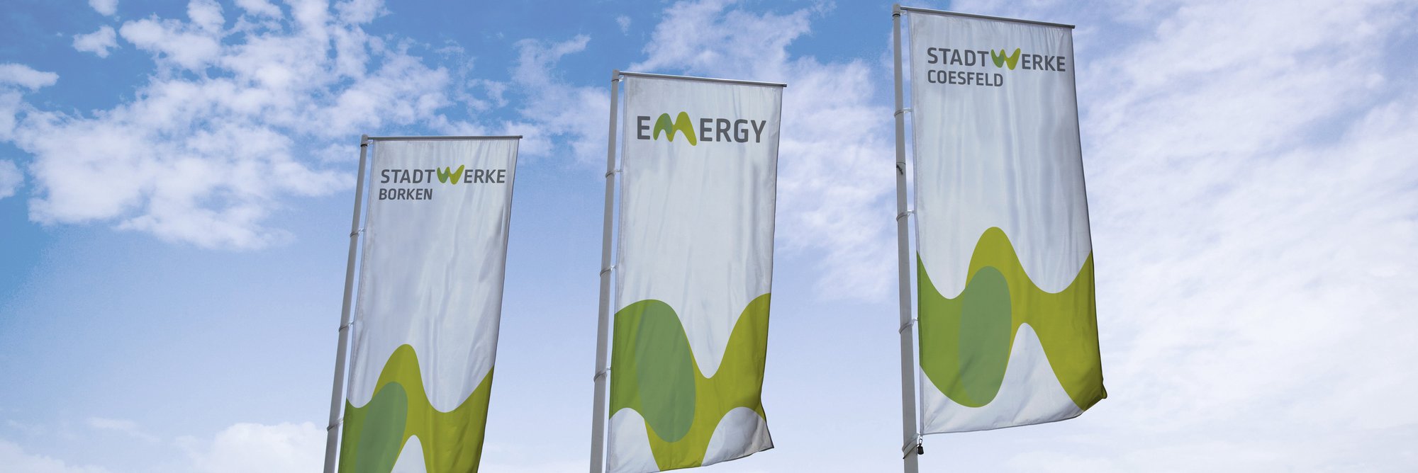 Fahnen mit dem Emergy Logo Fahnen mit dem Emergy Logo