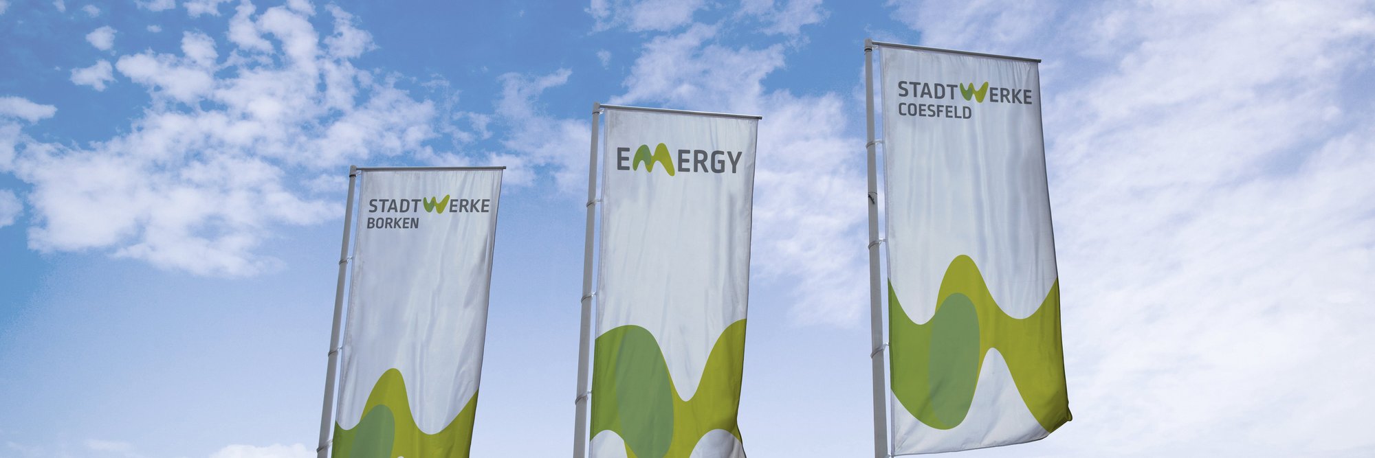Fahnen mit dem Emergy Logo Fahnen mit dem Emergy Logo