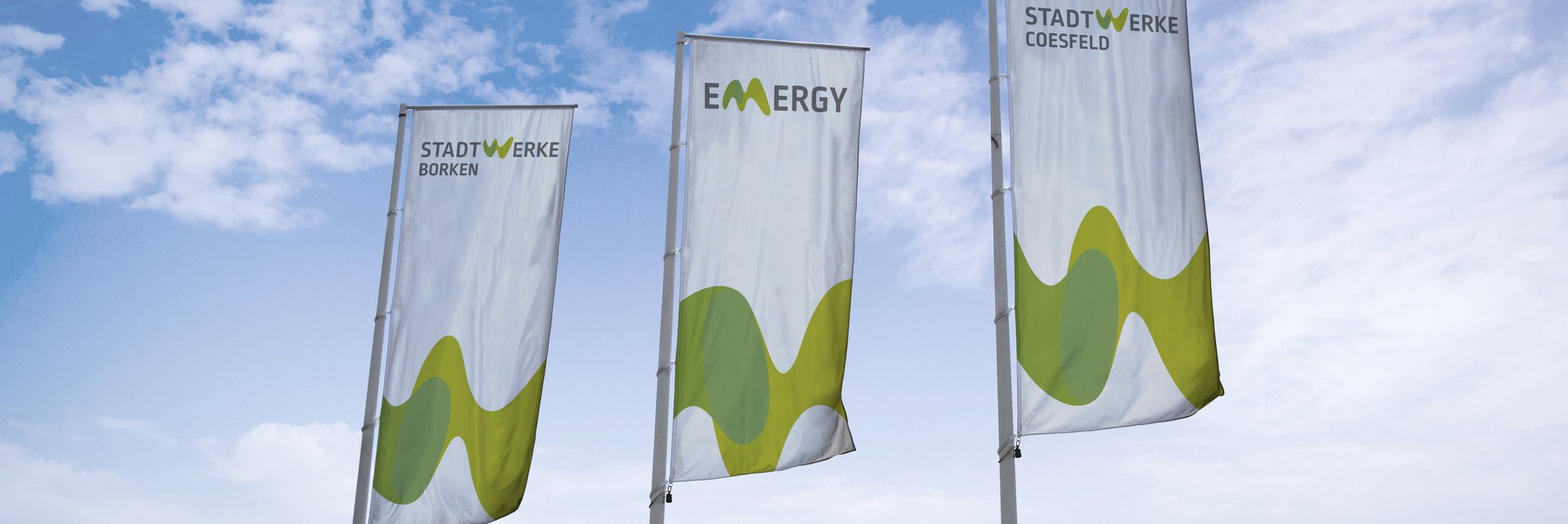 Fahnen mit dem Emergy Logo Fahnen mit dem Emergy Logo.