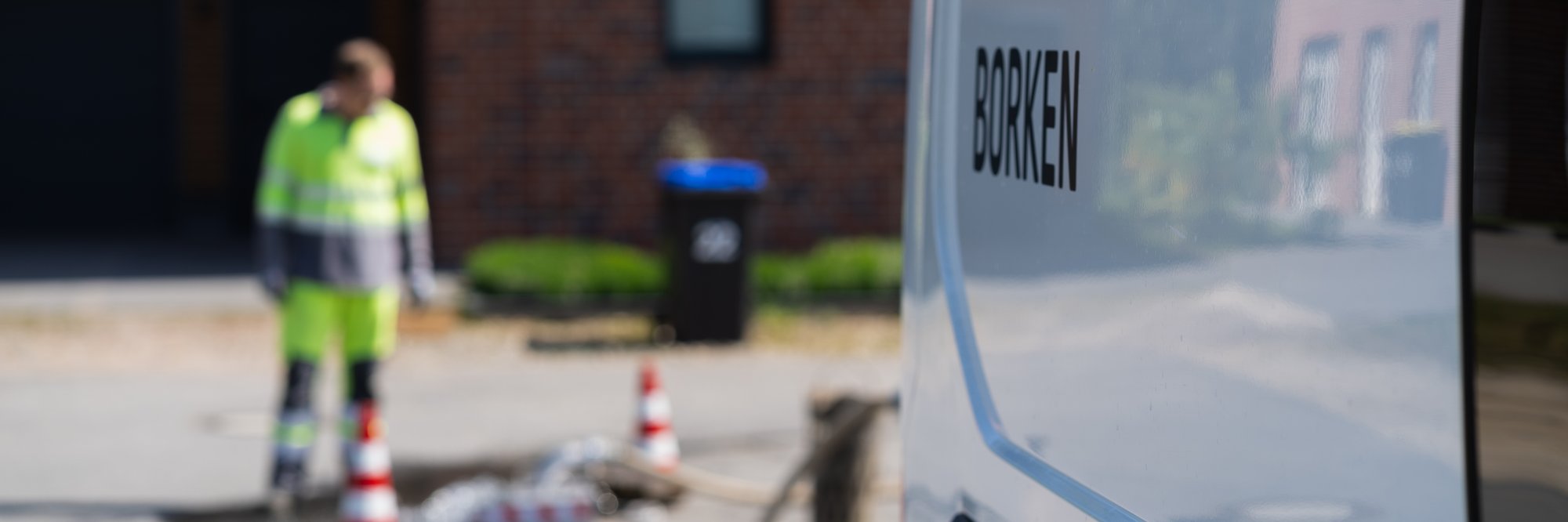Auto auf Baustelle