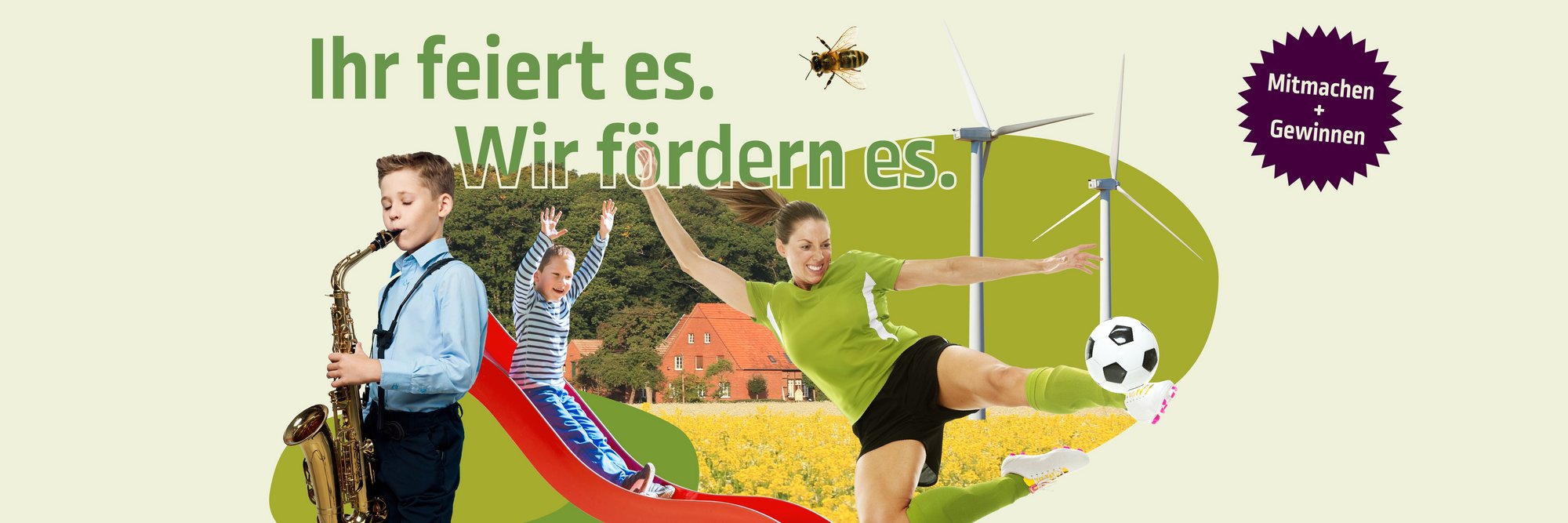 Sport und Musik in einer Illustration Illustration, die verschiedene Aktivitäten kombiniert, wie Sport und Musik.