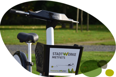 Teilansicht Pedelec Mietfiets von vorne